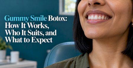 Woman demonstrating upper gum exposure
