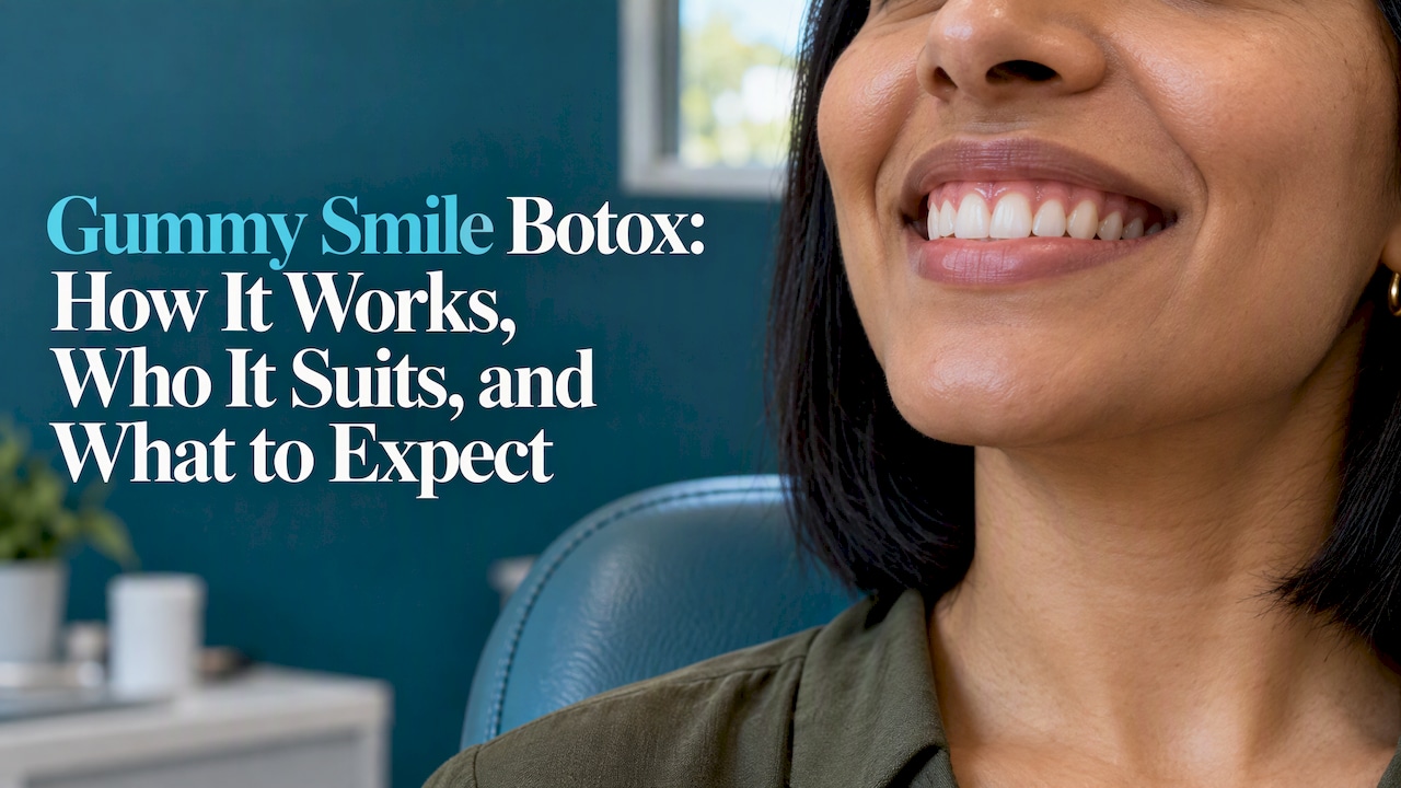 Woman demonstrating upper gum exposure