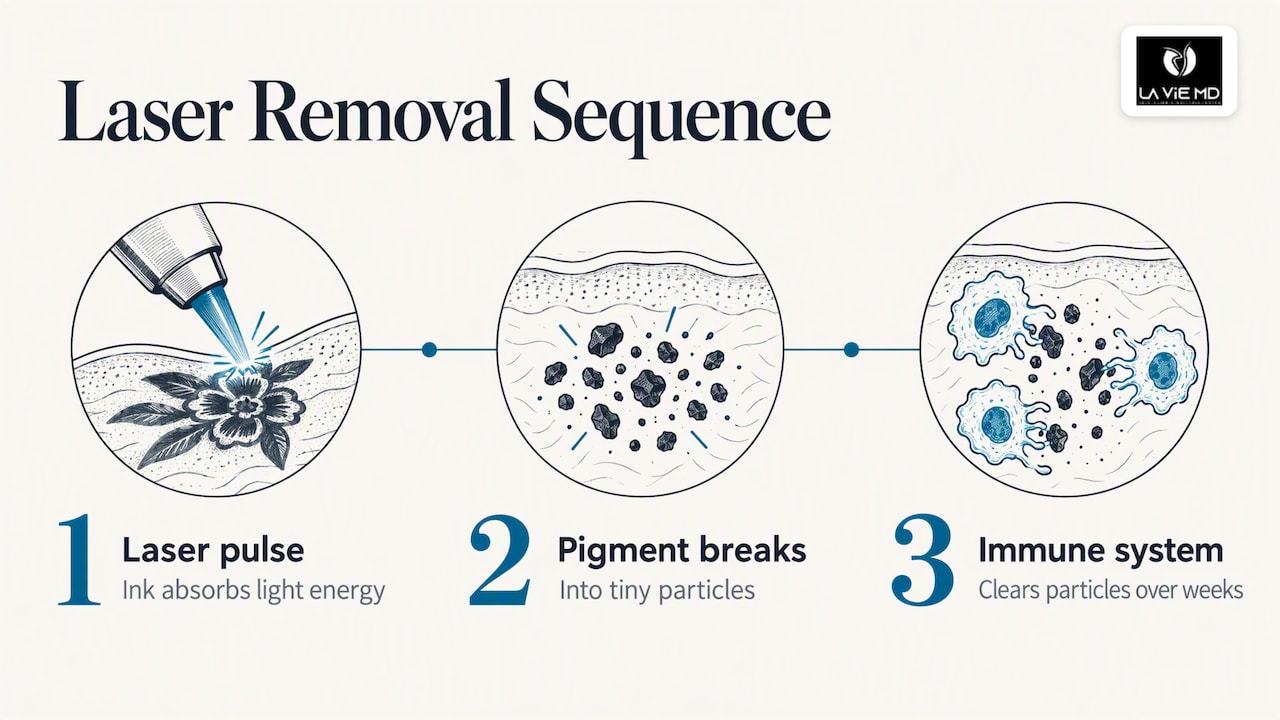 Laser pulse and immune clearance sequence